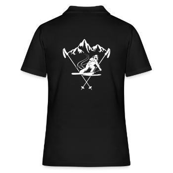 skifahrer ski-alpin pulverschnee race-carver - Frauen Polo Shirt - Schwarz - Hinten - Ailine (174cm)