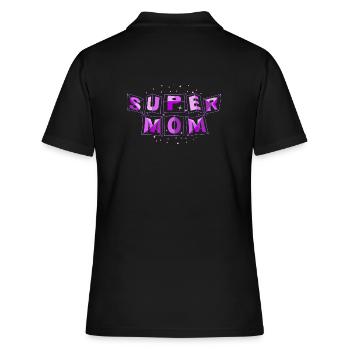 SUPER-MOM dynamic purple - Frauen Polo Shirt - Schwarz - Hinten - Ailine (174cm)