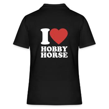 J’aime hobby cheval - Coeur - Hobby - Polo Femme - noir - Dos - Ailine (174cm)
