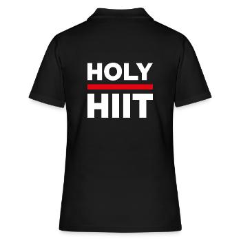 Holy HIIT - Frauen Polo Shirt - Schwarz - Hinten - Ailine (174cm)