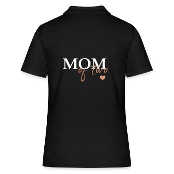 Mom of two - Mother's Day - Gift - Women's Polo Shirt - black - Back - Ailine (174cm)