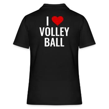 Volley-ball, équipe de volley-ball que j’adore - Polo Femme - noir - Dos - Ailine (174cm)