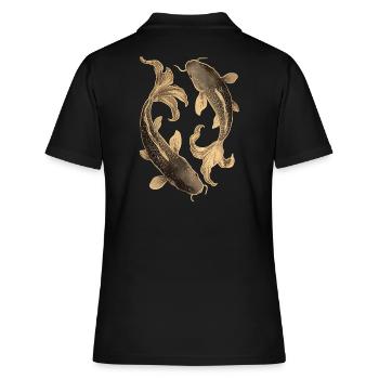 Koi - Frauen Polo Shirt - Schwarz - Hinten - Ailine (174cm)