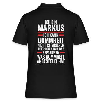 Markus - Frauen Polo Shirt - Schwarz - Hinten - Ailine (174cm)