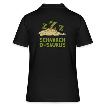 Schnarch-O-Saurus Dinosaurier Schnarchen Schlafen - Frauen Polo Shirt - Schwarz - Hinten - Ailine (174cm)