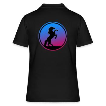 Pferd Springreiter Springpferd Galopp Pferdestall - Frauen Polo Shirt - Schwarz - Hinten - Ailine (174cm)
