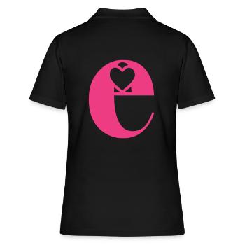 Lettre e Lettre initiale avec coeur - Polo Femme - noir - Dos - Ailine (174cm)