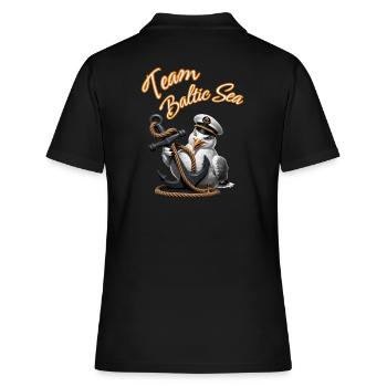 Équipe Mer Baltique Drôle Mouette avec Ancre Mer Baltique - Polo Femme - noir - Dos - Ailine (174cm)