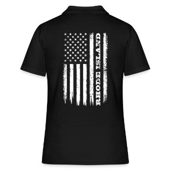 Flagge USA Rhode Island Bundesstaat Geschenk - Frauen Polo Shirt - Schwarz - Hinten - Ailine (174cm)