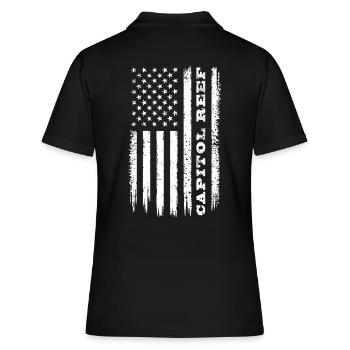Flagge USA Capitol Reef Nationalpark Geschenk - Frauen Polo Shirt - Schwarz - Hinten - Ailine (174cm)