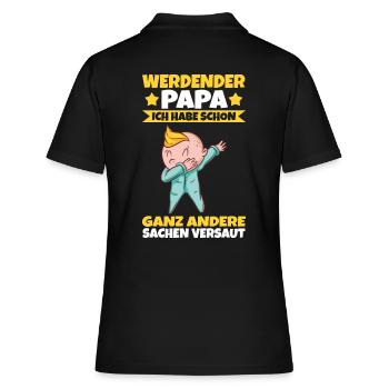 Vater Vatertag Werdender Papa - Frauen Polo Shirt - Schwarz - Hinten - Ailine (174cm)