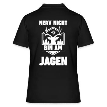 Nerv Nicht Bin Am Jagen - Frauen Polo Shirt - Schwarz - Hinten - Ailine (174cm)