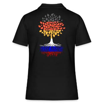 Deutscher Russe Russische Wurzeln - Frauen Polo Shirt - Schwarz - Hinten - Ailine (174cm)