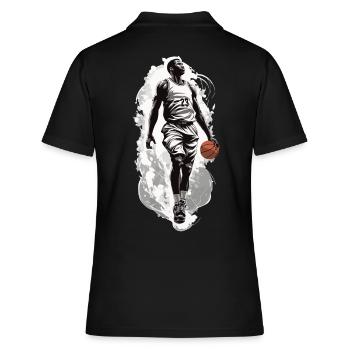 Basketball Dribbling Dynamik Streetwear Design - Frauen Polo Shirt - Schwarz - Hinten - Ailine (174cm)