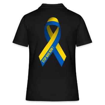 Arrêtez la guerre en Ukraine - Polo Femme - noir - Dos - Ailine (174cm)