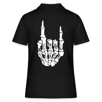 Metal For Ever - Musik - Spruch - Frauen Polo Shirt - Schwarz - Hinten - Ailine (174cm)