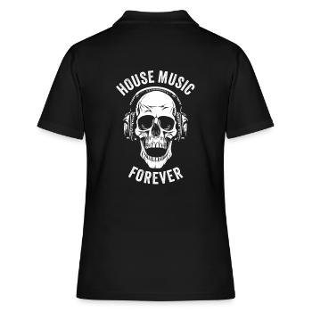 HOUSE MUSIC FOREVER - Polo Femme - noir - Dos - Ailine (174cm)
