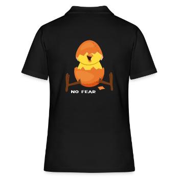 hühner hühnerleben "kükken hat keine angst" - Frauen Polo Shirt - Schwarz - Hinten - Ailine (174cm)