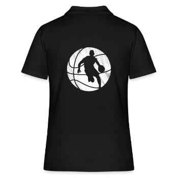 Basketball - Dunks, Dribble and Slams - Women's Polo Shirt - black - Back - Ailine (174cm)