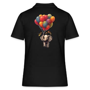 Eléphant avec ballons - Polo Femme - noir - Dos - Ailine (174cm)