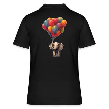Eléphant avec ballon - Polo Femme - noir - Dos - Ailine (174cm)