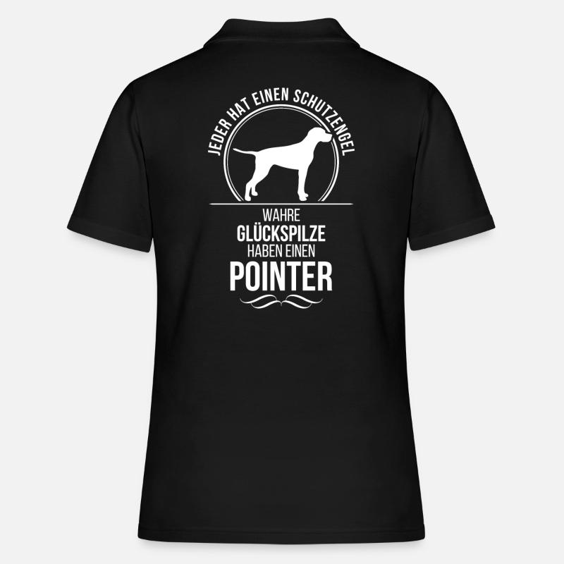 POINTER Schutzengel Wilsigns Hundespruch Jagdhund - Frauen Polo Shirt - Schwarz