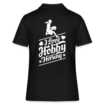 J’aime Hobby Horsing - Coeur - Hobby - Polo Femme - noir - Dos - Ailine (174cm)