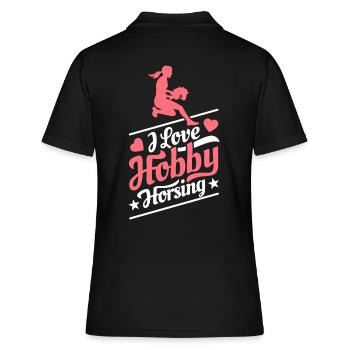 J’aime Hobby Horsing - Coeur - Hobby - Polo Femme - noir - Dos - Ailine (174cm)