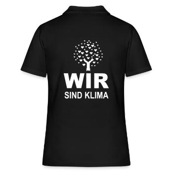 Wir sind Klima - Frauen Polo Shirt - Schwarz - Hinten - Ailine (174cm)