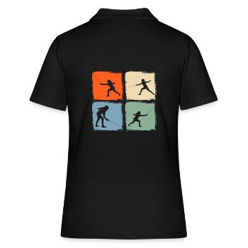 Fechter Fechten - Frauen Polo Shirt - Schwarz - Hinten - Ailine (174cm)
