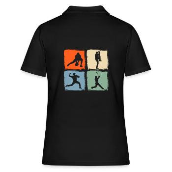 Joueur de baseball Baseball - Polo Femme - noir - Dos - Ailine (174cm)