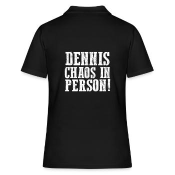 Vorname Dennis - Frauen Polo Shirt - Schwarz - Hinten - Ailine (174cm)