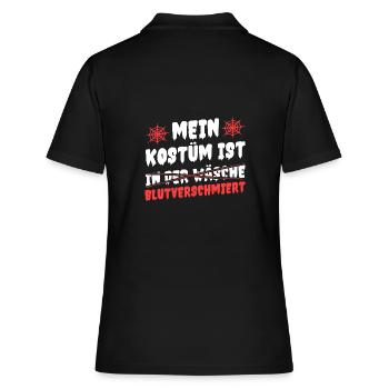 Mein Kostüm Ist In Der Wäsche Blutverschmiert - Frauen Polo Shirt - Schwarz - Hinten - Ailine (174cm)