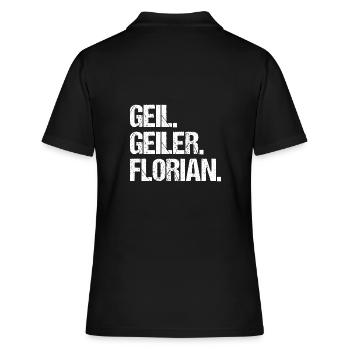 Florian - Frauen Polo Shirt - Schwarz - Hinten - Ailine (174cm)