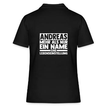 Vorname Andreas - Frauen Polo Shirt - Schwarz - Hinten - Ailine (174cm)