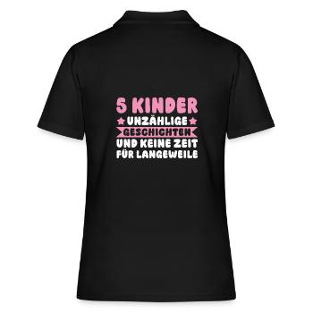 Mom of 5 children - Women's Polo Shirt - black - Back - Ailine (174cm)