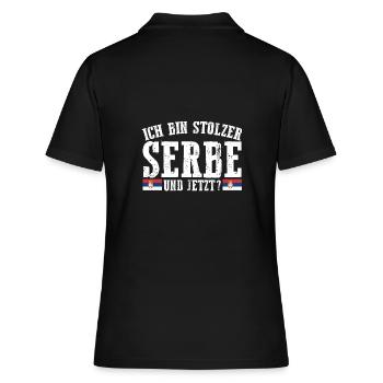 Serbe Serbe Serbie - Polo Femme - noir - Dos - Ailine (174cm)