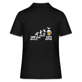 Gepflegt Einen Hinter Die Kante Kippen - Frauen Polo Shirt - Schwarz - Hinten - Ailine (174cm)
