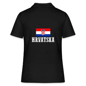 Croates Croates Croates Croatine Hrvatska Croatie - Polo Femme - noir - Dos - Ailine (174cm)