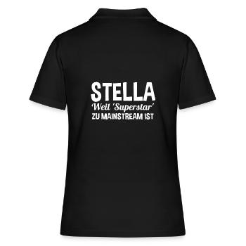 Vorname Stella - Frauen Polo Shirt - Schwarz - Hinten - Ailine (174cm)