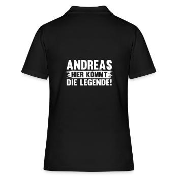 Vorname Andreas - Frauen Polo Shirt - Schwarz - Hinten - Ailine (174cm)