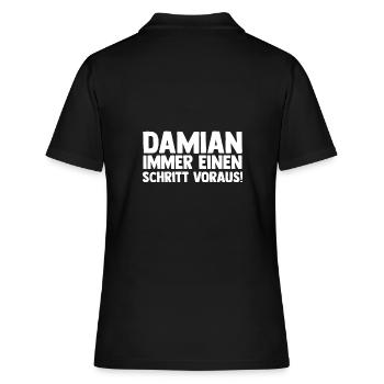 Vorname Damian - Frauen Polo Shirt - Schwarz - Hinten - Ailine (174cm)