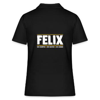Felix - Frauen Polo Shirt - Schwarz - Hinten - Ailine (174cm)
