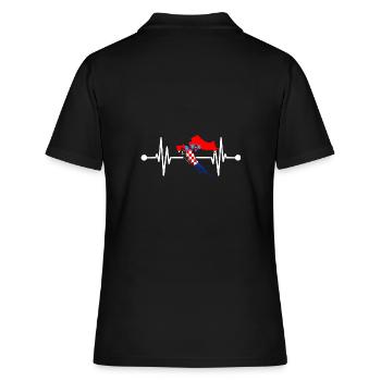 Croates Croate Croate Hrvatska Heartbeat Croatie - Polo Femme - noir - Dos - Ailine (174cm)