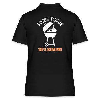 Barbecue au charbon de bois - 100 % végétalien gratuit - barbecue - Polo Femme - noir - Dos - Ailine (174cm)