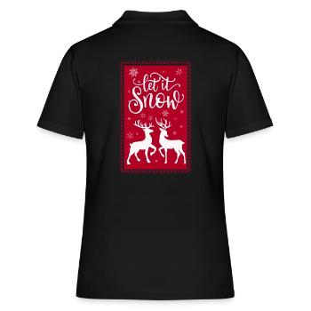 Let it Snow avec des cerfs et des cerfs - Polo Femme - noir - Dos - Ailine (174cm)