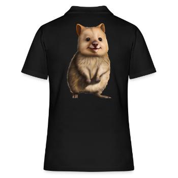 Quokka - das niedliche Beuteltier - Frauen Polo Shirt - Schwarz - Hinten - Ailine (174cm)