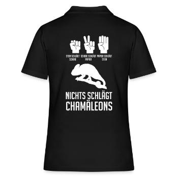 Terrarium Echsen Reptilien - Frauen Polo Shirt - Schwarz - Hinten - Ailine (174cm)