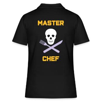 ★ Les couleurs du design peuvent être modifiées ★ Master chef (coutellerie) - Polo Femme - noir - Dos - Ailine (174cm)