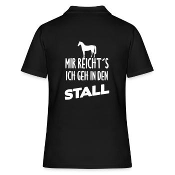 Mir reichts ich geh in den Stall - Frauen Polo Shirt - Schwarz - Hinten - Ailine (174cm)